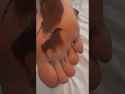 Soles with chocolate spread #feet #heel #barefoot #sole #foot #asmr #soles