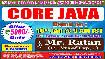 CORE JAVA Online Training @ DURGASOFT