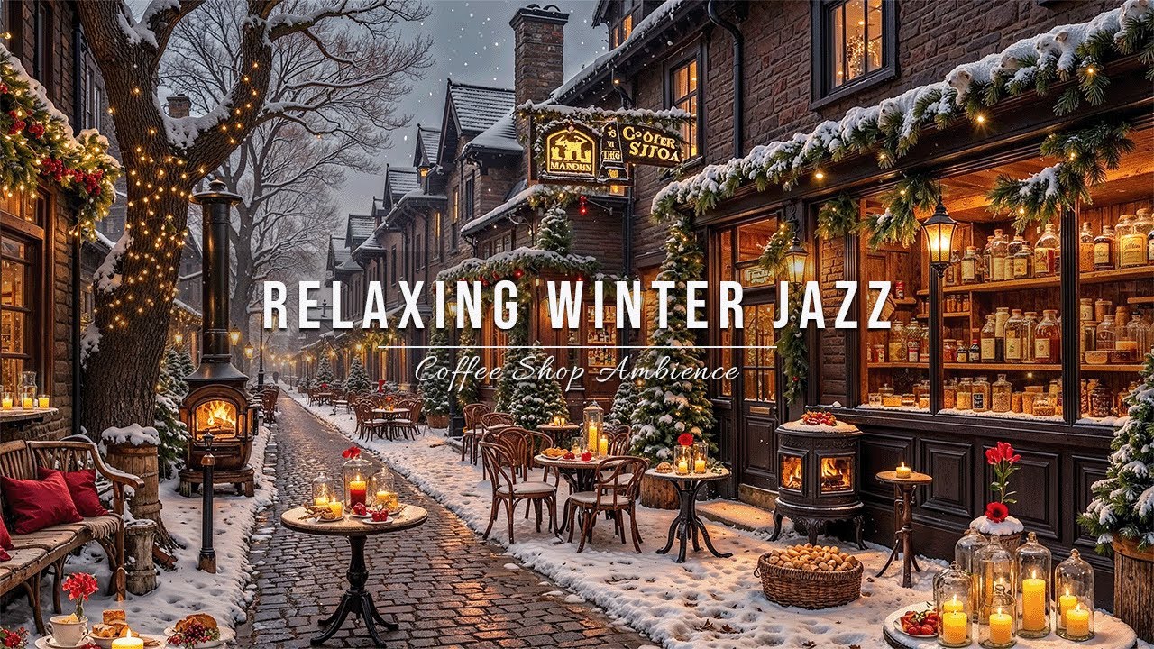 Relaxing Winter Jazz Music at Cozy Coffee Shop Ambience ⛄ Warm Jazz ...