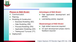 SEN 1.6 Perspective Process Model RAD Model & Evolutionary Process Model