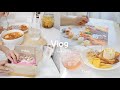 Vlog #8 🍲วันหยุดทำซุปกิมจิเต้าหู้อ่อน |แกะกล่องลองชิมซีเรียลอาหารเช้าจากจีน, 🥞ทำฮันนี่โทสต์อร่อยๆ