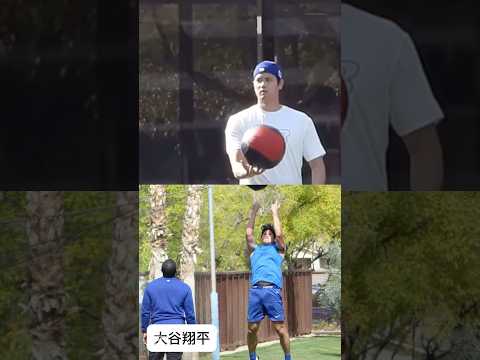 めちゃ重いボールを片手で回しまくるドジャース大谷翔平