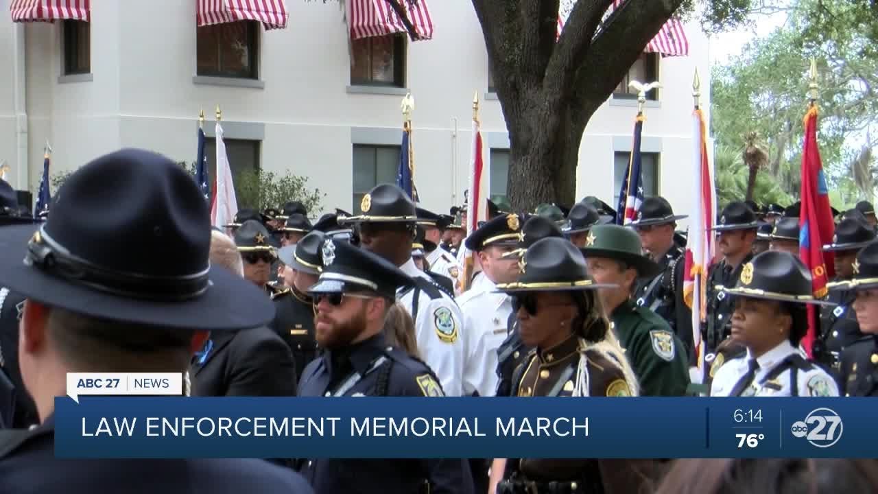 Fallen officers remembered during law enforcement memorial march - YouTube