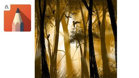 Simple 2d landscape in auto desk sketchbook.