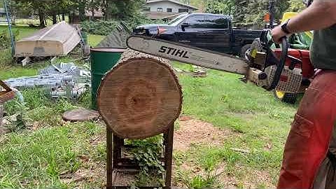 Stihl 044 Test Cuts with Egan Straight Shot muffler mod