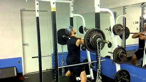 Tyler Shibley: Front Box Squat 340lbs(300lbs bar weight + 40lbs of chain)