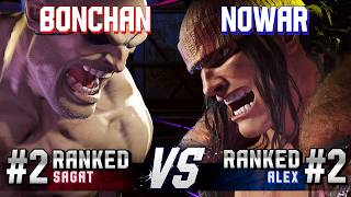 SF6 ▰ BONCHAN (#2 Ranked Sagat) vs NOWAR (#2 Ranked Alex) ▰ High Level Gameplay screenshot 4