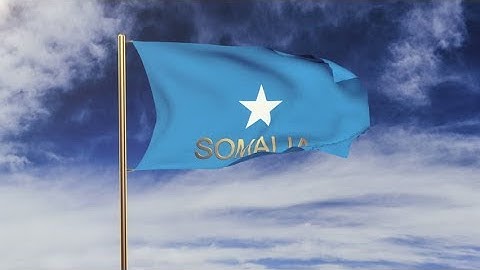 4K Somalia flag with title waving in the wind. Looping sun rises style. Animation loop Stock video