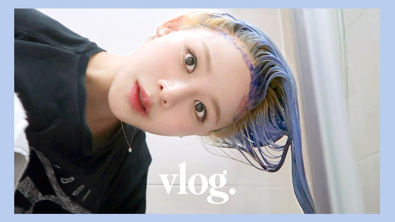 보색샴푸 실패.. 잠시 스쳐간 보라색 머리 브이로그 🔮우디 동물병원 ・ 필라테스 후기 ・ 서브웨이