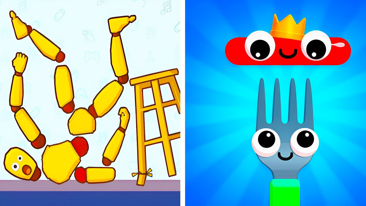 Kick & Break VS Fork N Sausage 🦶🍴 All Levels Max Update Walkthrough Mobile NEW Gameplay K8RX