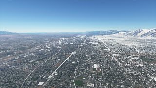 Flying Over Salt Lake City, Provo to Logan, Utah, USA