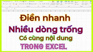 Điền nhanh nhiều dòng trống có cùng nội dung trong Excel nhanh chóng