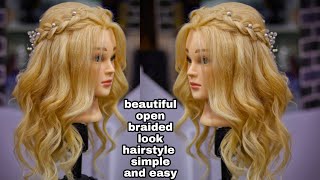 easy braid hairstyle for party /open hairstyle for sangeet occasion/ Dutch braid hairstyle 2020 screenshot 4