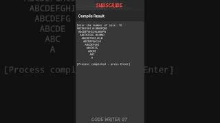 c++pattern program tutorial video || #shorts #coding #programming #codewriter07
