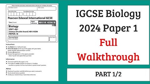 Edexcel IGCSE 2024 Biology Paper 1 Walkthrough (4BI1/1B) [PART 1/2]