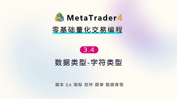 3.4 字符类型-MT4(EA)程序化交易編程教程(MT4 EA Tutorial)