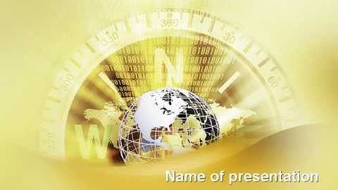 Globe On A Compass PowerPoint Template by PoweredTemplate.com