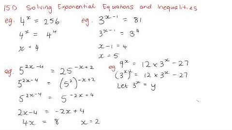 15D Solving Exponential Equations and Inequalities