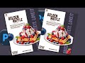FOOD POSTER Design in Photoshop | How to Make Waffle Poster Design in Photoshop 2025