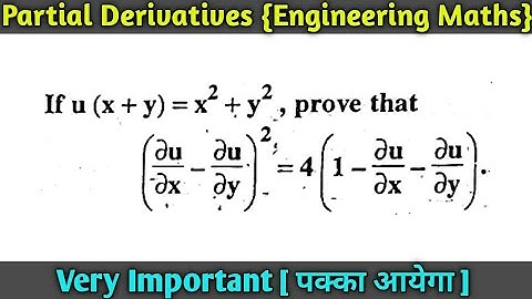 #6 Partial derivatives in Hindi | Functions of several variables | Engineering Maths