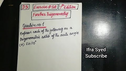 Mathematics Book 3 (D3) |  7th Edition | Exercise # 8 A | Q # 1 | Ifra Syed | in Urdu\Hindi