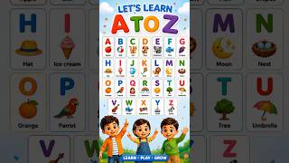Learn English Alphabets A-Z with Fun Pictures 🧸 #kids #educationalvideos