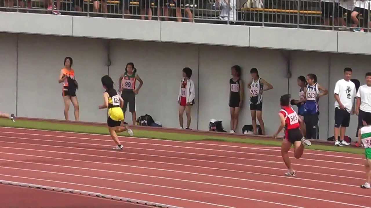 第59回全日本中学校通信陸上競技県大会女子4×100mR予選 YouTube