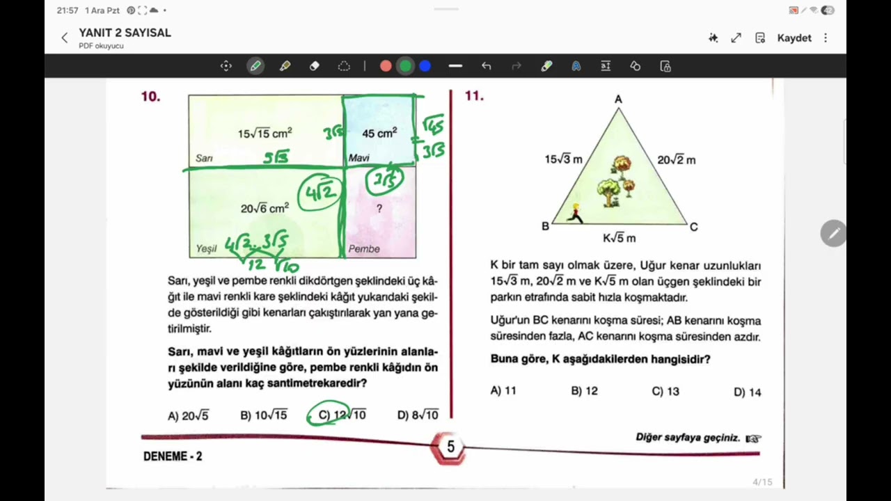 LGS 2026 YANIT 2. DENEME MATEMATİK ÇÖZÜMLERİ