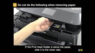 PIXMA MG7520: Removing a jammed paper: inside the printer