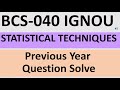 IGNOU - BCS040- Statistical Techniques - Median Formula and Frequency Distribution | Q June - 2023