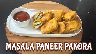 Masala Paneer Pakora Recipe Paneer Pakora - Green Chutney Stuffed Pakoda Evening Snacks