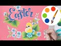 How to Paint an Easter Design by Flat Brushes, One Stroke, Irina Lyamshina