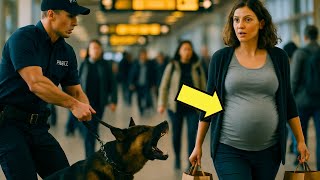 كلب بوليسي ينبح بشكل يائس على امرأة حامل… بعد دقائق يتم نقلها مسرعين إلى المستشفى