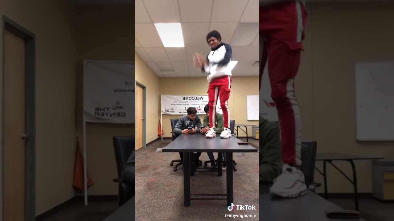 Kid jumping at table YouTube