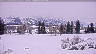 Teton Time Lapse of sunset viewed from Dornan's on March 23, 2024