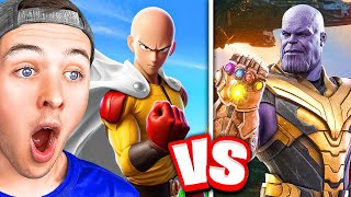Reacting to THANOS vs ONE PUNCH MAN! (ANIMATION)