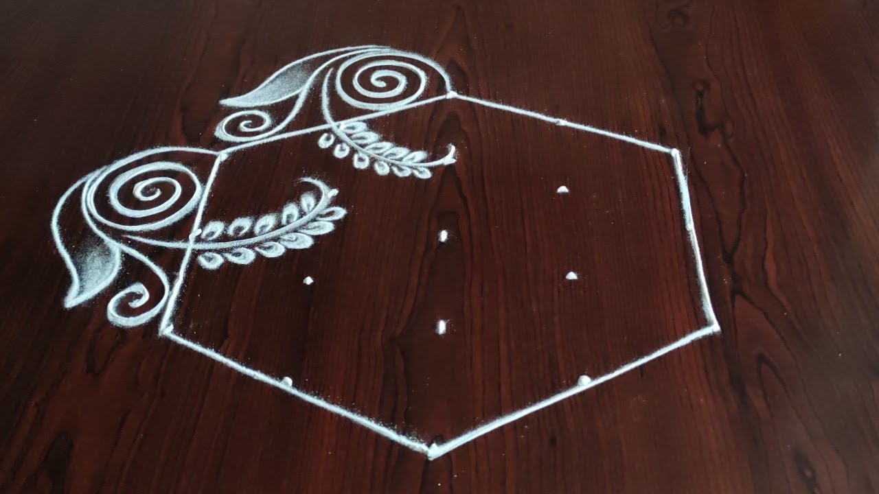 2 beautiful daily kolams (5×3) dot's... easy rangoli