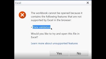 Excel: Data Validation error on SharePoint Solution Video