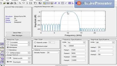 Filter Designing using FDA tool in MATLAB