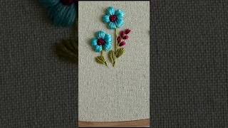 Flower Embroidery Stitch Tutorial 🌸 | Easy Hand Embroidery for Beginners #shorts