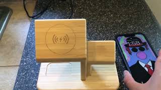 Wireless Charging Station for Apple, 20W Fast 3 in 1 Wireless Charger Stand, Bamboo Charging Station by Cubiu Rago  5 views 1 month ago 1 minute, 46 seconds