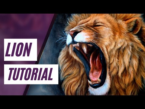 How To Paint A Realistic LION Portrait