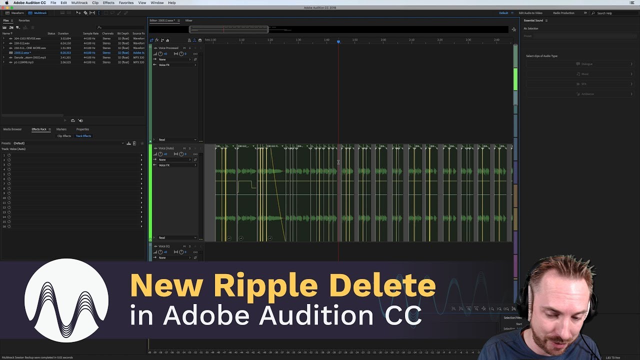 Ripple Delete Improvements in Adobe Audition CC 2018 - YouTube