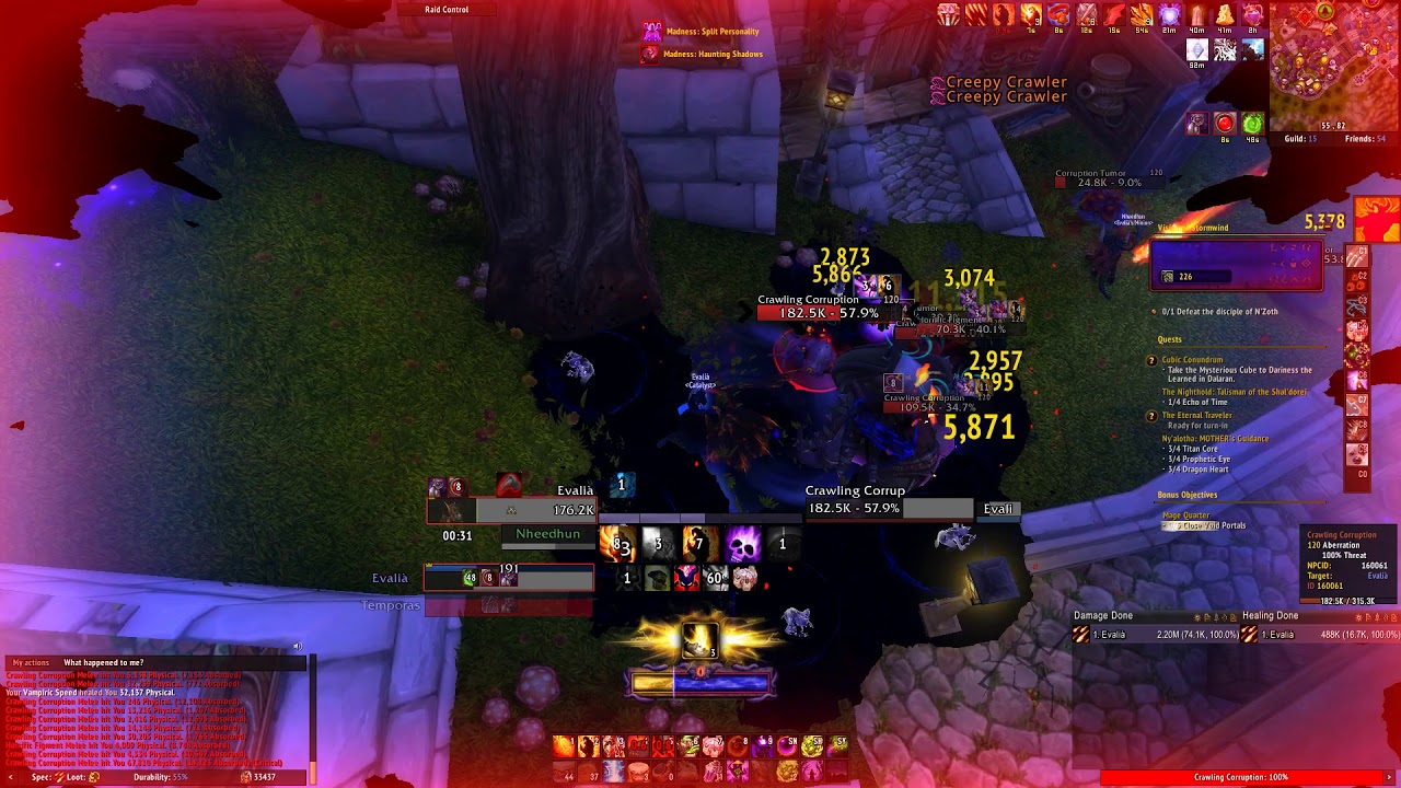 Perma Afk Stormwind Horrific Vision 5 mask boost, solo with 1 perma afk person ...