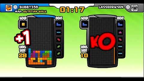 Tetris Friends Battle 2P Playthrough with Superplay (93 Lines)