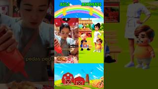 MAKAN PEDES ( VERSI ASLI \u0026 ANIMASI ) #sorts#cartoon #animasi