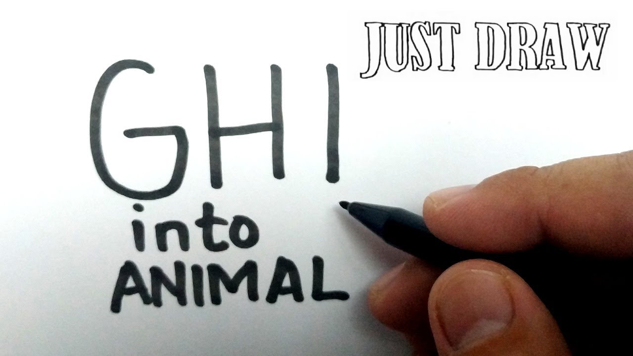 VERY EASY , How to turn letter GHI into ANIMAL cartoon / how to draw animal