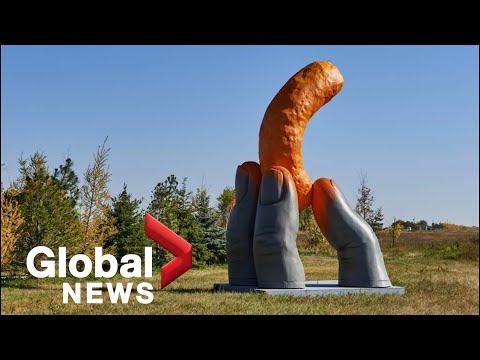 Cheetos installed a 17-foot-tall statue of a Cheeto-dust-covered