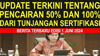 Update terbaru hari ini 1 Juni 2024 pencairan tambahan 50% dan 100% tunjangan sertifikasi guru 2024