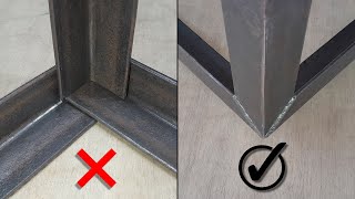 Three-45° miter cut joint connection | Angle iron cutting and welding